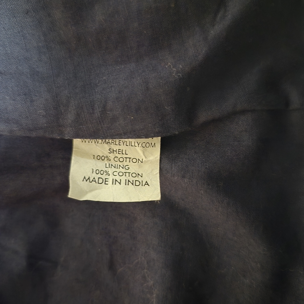 Marleylilly Navy Blue Monogrammed Field Jacket Womens Large Cotton Utility Coat‎ - Picture 5 of 5